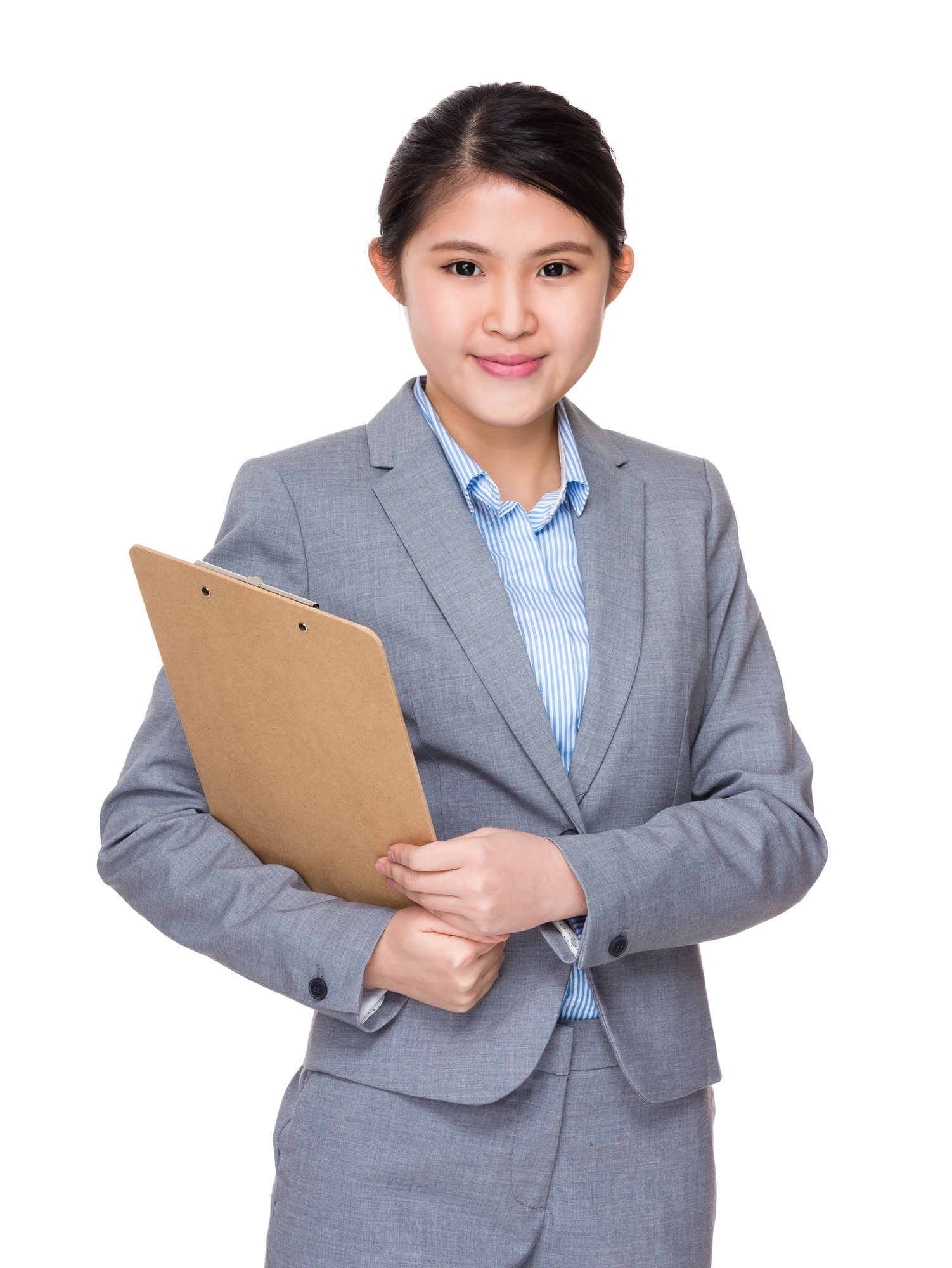Businesswoman hold with file board